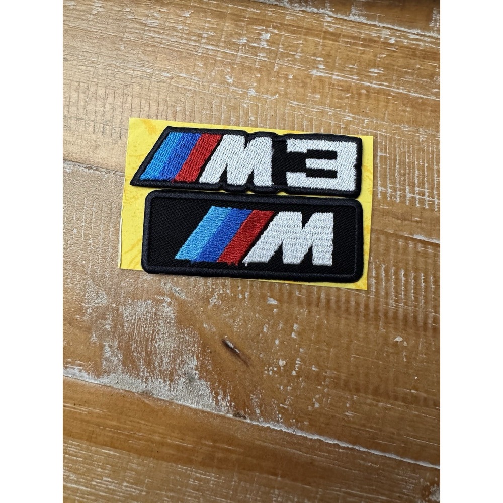 2 BMW M Series Patch Motorsports Tri-Color Embroidered Iron On Or Sew On 3x1.25